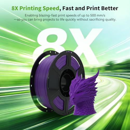 Image of FLASHFORGE High Speed PLA+ 3D Printer Filament Purple, Enhanced Melt Flow for Faster, Smoother Prints, 500mm /s Rapid Printing, Feature Sleek Matte Finish, Rich and Solid Color