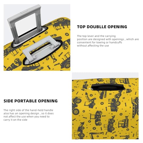Vintage Excavator For Travel Luggage Cover Suitcase Protector Fits 18-32 Inch Travel Luggage Protector Elastic Luggage Anti-Scratch Suitcase Cover3