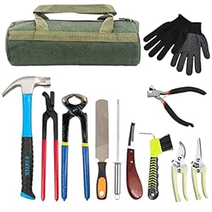Farrier Tools12 Pcs Horse Farrier Tools Labor Saving Hoof Trimming Care Tools for Horses Cattle Sheep and Donkeys