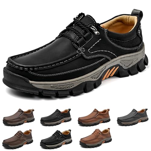 bumuam Shoes for Men, Lightweight Breathable Casual Sneaker, Slip on Shoes for Men Work Loafers, Orthopedic Shoes, for Travel, Camping, Running