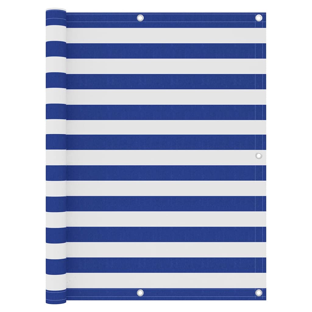 vidaXL Balcony Screen Privacy Garden Fence Screening Outdoor Sun Shelter Sunshade UV Protection Shade White and Blue 120x500 cm Oxford Fabric — image 1
