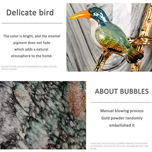 De Tulpenvaas Heeft Een Chinees Lotusblad Beeld, Grote Vaas Van Emaille Glas In Lood, Woonkamer Glas Kunstbloem Ornamenten (Size : 24 * 35cm) - Afbeelding 6