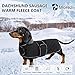 MOREZI Hundemantel Winter für Dackel - Wasserdichter Hunde Pullover mit Wolle Futter & Verstellbaren Gurten, Warmer Wintermantel für Kleine Hunde im Freien-Schwarz-M