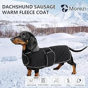 Morezi-Dachshund-Coats-Dachshund-Coat-Coat-for-Dachshund-Dog-Winter-Coat-with-Padded-Fleece-Lining-Outdoor-Dog-Apparel-with-Adjustable-Bands-Black-M - Cucciolini Doodles   Morezi-Dachshund-Coats-Dachshund-Coat-Coat-for-Dachshund-Dog-Winter-Coat-with-Padded-Fleece-Lining-Outdoor-Dog-Apparel-with-Adjustable-Bands-Black-M