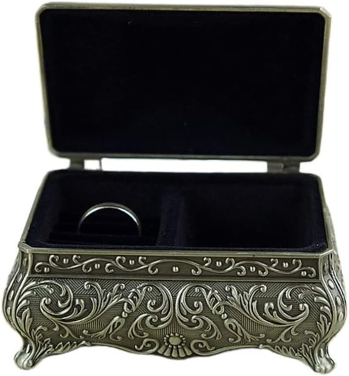 Vintage Trinket Box Rectangle Box Metallic Floral Box Small Gift Storage Box
