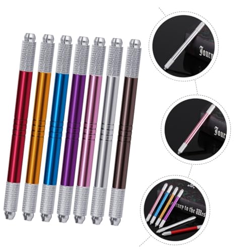 Bolígrafo para tatuajes de cejas manual en aleación de aluminio liviana con doble punta 3