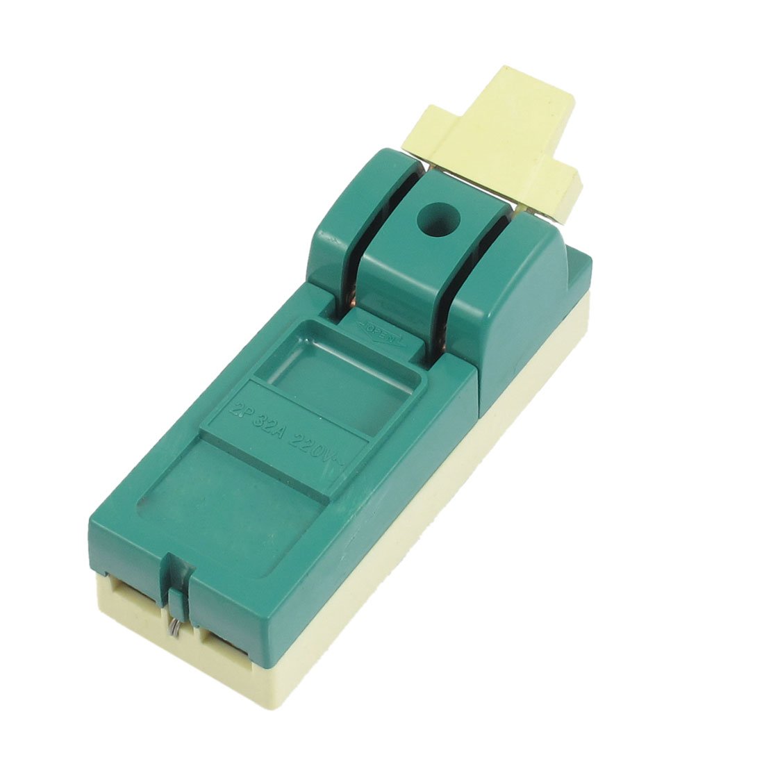 Aexit Green Plastic Control electrical Case AC 220V 32A 2 Poles Opening Load Knife Switch