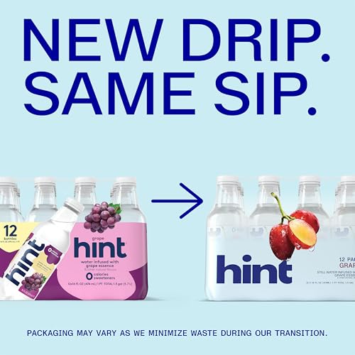 Image of Hint Fruit-Infused Bottled Water, Grape - Sugar Free Flavored Water with Zero Calories, Naturally Flavored, and No Artificial Sweeteners - 16 Fl Oz (Pack of 12)
