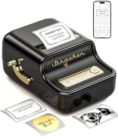 NIIMBOT B21 Etiket Makinesi Mürekkepsiz Bluetooth Etiket Yazıcısı, Küçük İşletmeler için 2 İnç Taşınabilir Termal Yazıcı, Adres, Logo, Giyim, Posta, Mumlar, Takı, Hediye için Etiket Yazıcısı, Siyah - Görsel 2
