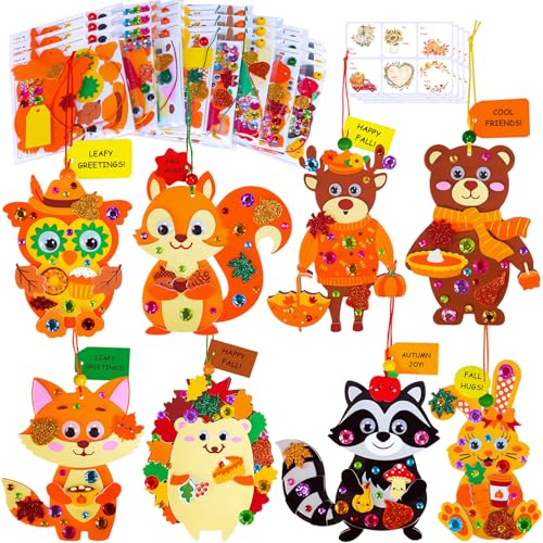 Winlyn 24 Sets 8 Designs Fall Crafts Kits Thanksgiving Crafts DIY...