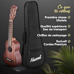 HAVENDI® Soprano Ukulélé 21 pouces Premium Hawaii Guitare Aquila cordes en bois d’acajou y compris le sac de voyage pour… - Les Beatles, Paul McCartney, John Lennon, RIngo Starr, George Harrison HAVENDI® Soprano Ukulélé 21 pouces Premium Hawaii Guitare Aquila cordes en bois d'acajou y compris le sac de voyage pour… – Image 4