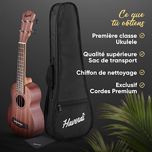 HAVENDI® Soprano Ukulélé 21 pouces Premium Hawaii Guitare Aquila cordes en bois d’acajou y compris le sac de voyage pour… - Les Beatles, Paul McCartney, John Lennon, RIngo Starr, George Harrison HAVENDI® Soprano Ukulélé 21 pouces Premium Hawaii Guitare Aquila cordes en bois d'acajou y compris le sac de voyage pour… – Image 5