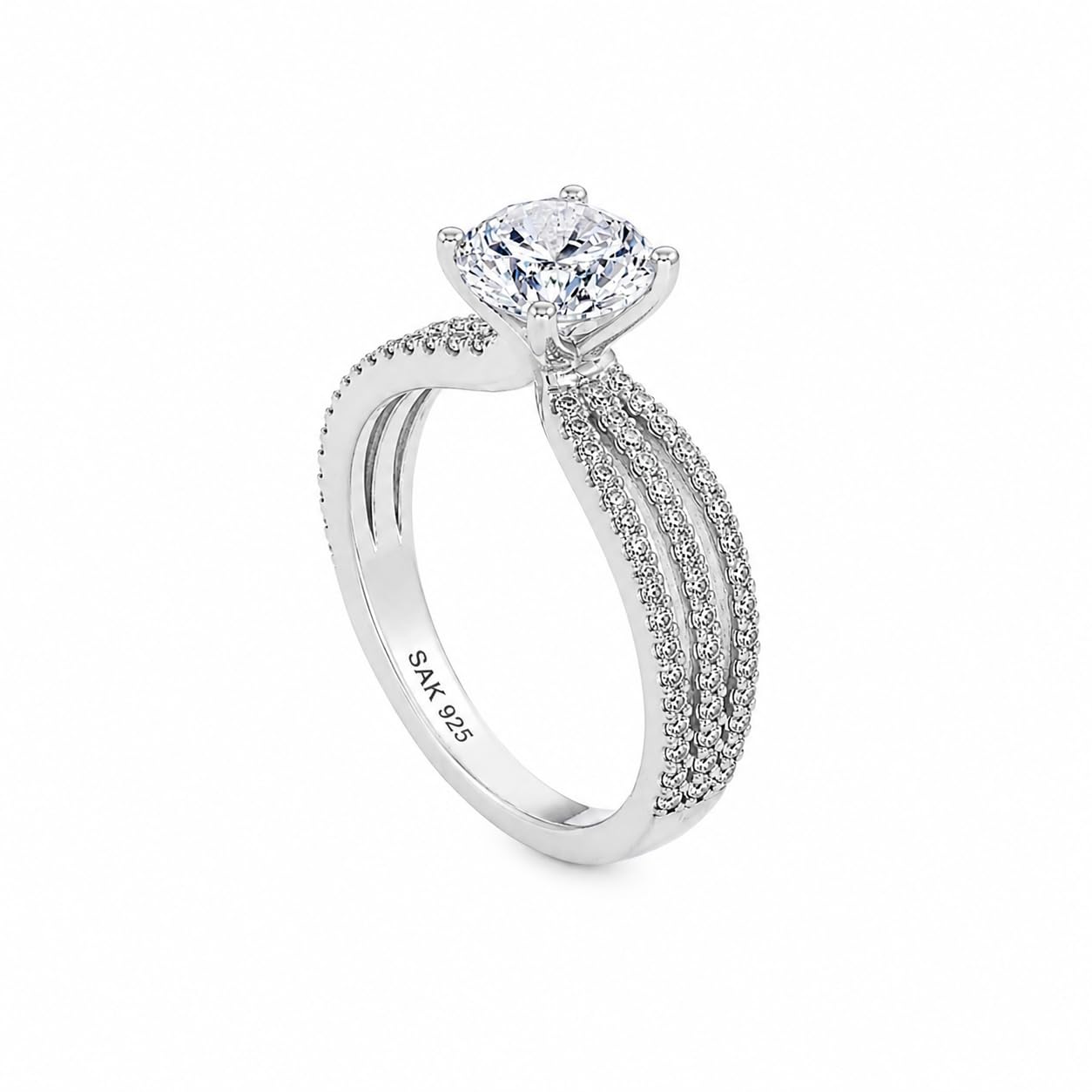 925 Sterling Silver Solitaire Ring for Women & Girls | Rhodium Plated Platinum Finish | AAA CZ Stone Adjustable Ring | BIS Hallmarked Pure Silver Ring | Gift for Engagement, Anniversary, Birthday
