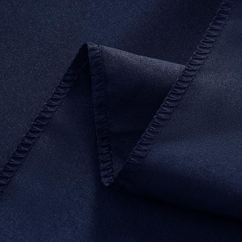 Image of 2-Pack 60x144 inch Navy Blue Table Cloths, Solid Stain and Wrinkle Resistant Oblong Tablecloth, Premium Plain Weave Polyester Fabric Rectangle Table Linen Covers for Hotel, Banquet