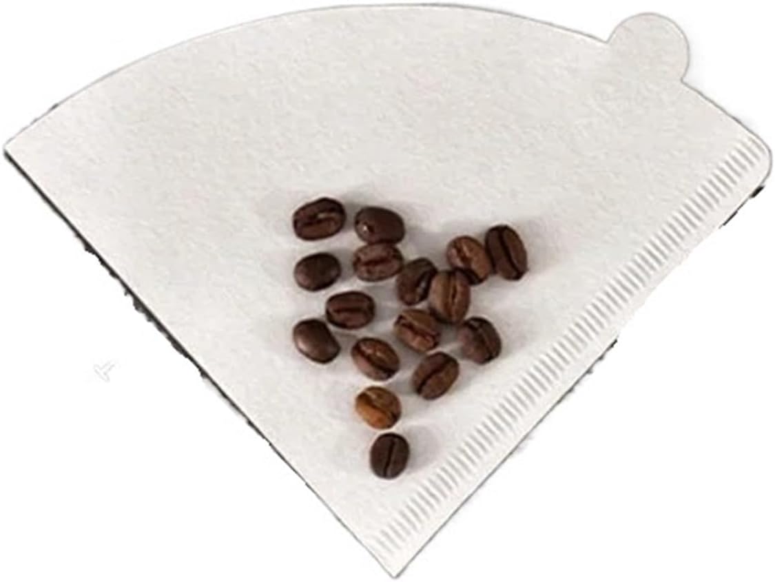 100/400 V-shaped coffee filters for drip coffee makers, large size 02, suitable for brewing 1-4 servings, disposable coffee maker filters(White 400pcs ear)