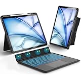 【新モデル・横/縦対応】iPad Air M3/M2 11インチ キーボード タッチパッド付き ipad Air 第5/4世代 10.9インチ、ipad Pro 11インチ 第4/3/2/1世代対応 7色バックライト 横置き 縦置き 軽量 磁気吸着 分離式 ワイヤレス bluetoothキーボードカバー ペン収納 多角度調整 Type-C充電式 日本語説明書付き ブラック