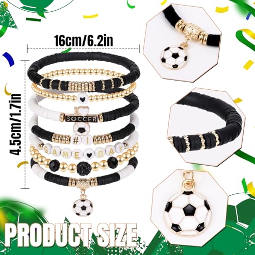 image for FBBP World Cup Bracelets for Women Men, Stackable Soccer Football Bead