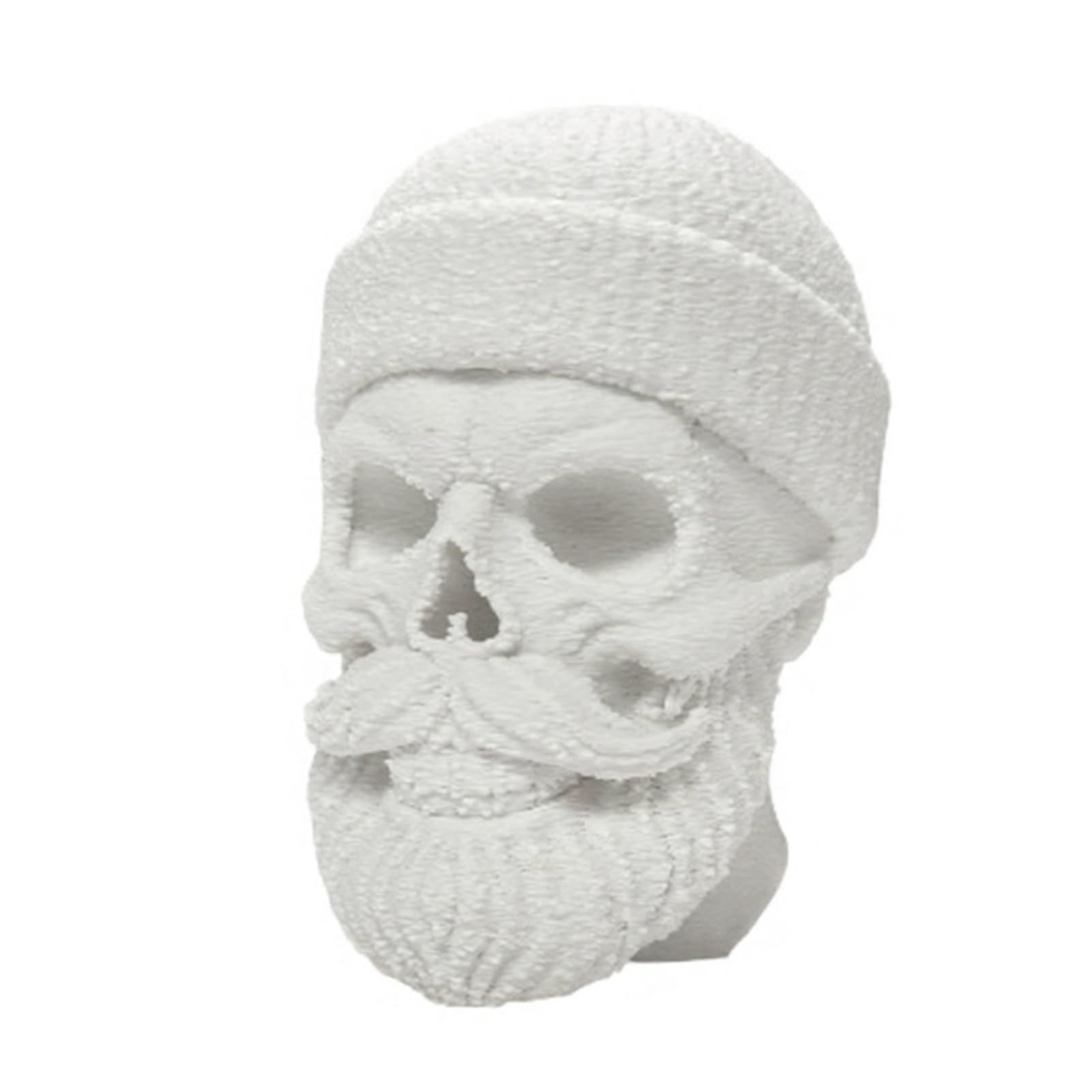 Glifora 3D Printed Santa Claus Skull Figurine - Novelty Skeleton Head Statue, Collectible Christmas Ornament for Halloween Home and Party Decor