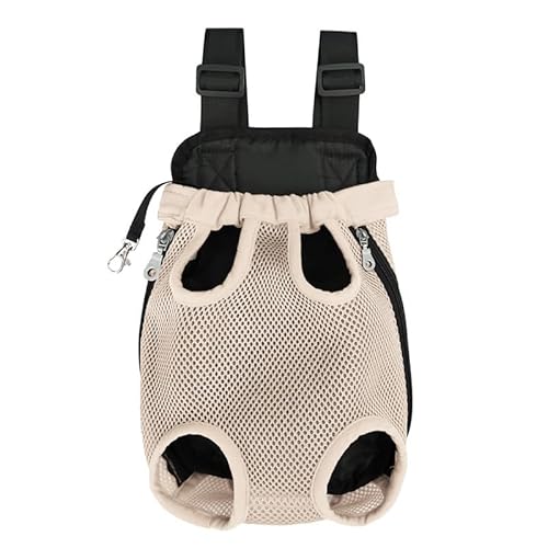 メッシュ素材で通気性に 小型犬・猫用バックパックキャリア - 調節可能なストラップと安全ロック付きのポータブルペット用お出かけバッグ (S/M/L/XL)