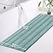 Turquoize Bathroom Runner Rug Extra Long Chenille Area Rug Non-Slip Bath Room Rug Shag Shower Mat Blue Rugs Kitchen Rugs Washable Bath Mats for Bathroom 59 x 20 inches, Duck Eggshell Blue