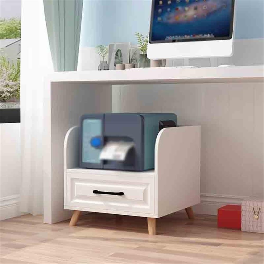 Soporte para impresora Estante de almacenamiento for impresora debajo de la Mesa, rueda Universal silenciosa, estante de almacenamiento de gran capacidad deslizante de tres secciones Mesa para impreso