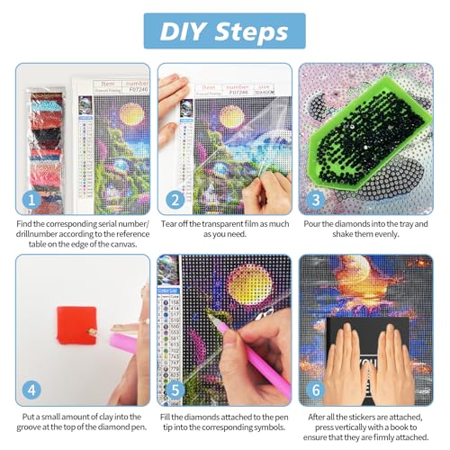 Juego de pintura de diamantes TAIXING de mar de noche, el regalo creativo ideal en pack de 2 4