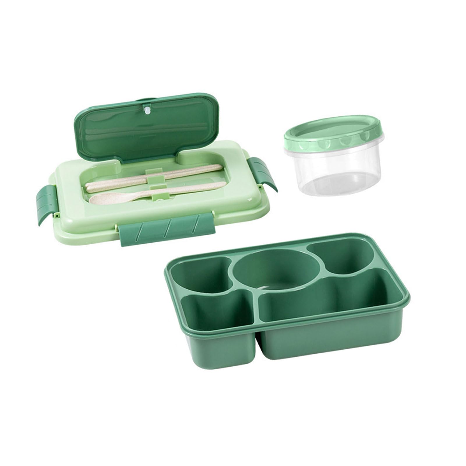 Xjdzineq Microwaveable Divided Bentos Box with Spill Proof Lid Soup Bowl Utensils Set Lunch Holder for Daily Use Microwaveable Lunch Box with Compartments