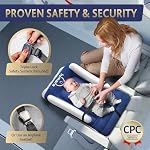 LUMARA Toddler Airplane Bed - Inflatable Airplane Bed for Toddlers, Plane Baby Seat Extender for Kids - Blow Up Air Mattress for Child Flight Sleep with Safety Belt, Innovative Valves, No Pump Needed