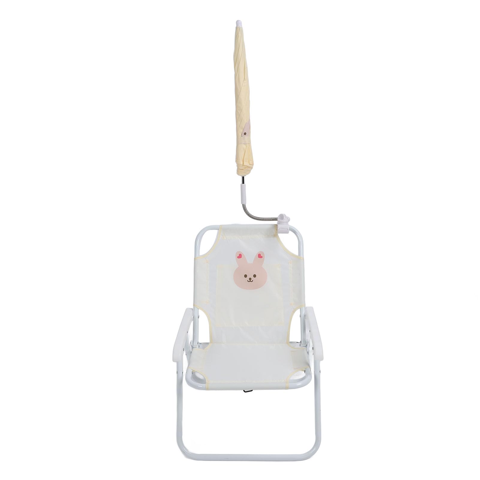 Silla de Playa para Niños, Sombrilla a Prueba de Sol con ángulo Ajustable, Diseño Plegable Portátil Liviano para Actividades Al Aire Libre, Viajes en la Piscina y la Playa (Conejito)
