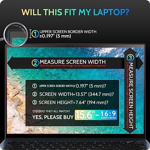 Image of Peslv Magnetic Laptop Privacy Screen 15.6 inch for 16:9 Computer Monitor, 15 inch Removable Anti Glare Protector Blue Light Filter Shield Compatible with Lenovo Hp Dell Acer Asus Thinkpad Envy Xps