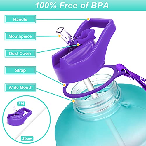 QuiFit Borraccia con cannuccia, 2,2 litri, con