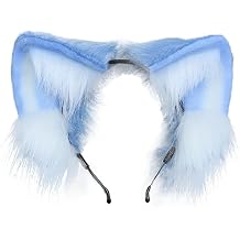 Handmade Faux Fur Cat Ears Headband Furry Ears Animal Cosplay Costume Party Headwear for Halloween