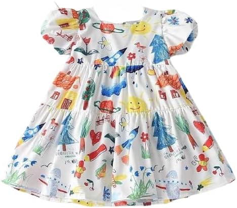 Lime Couture Baby Outfits Girls Toddler Princess Cartoon Graphic Design Print Skirt Dress Poly Reyon Round Neck Sleeveless Knee Length Fancy Dress