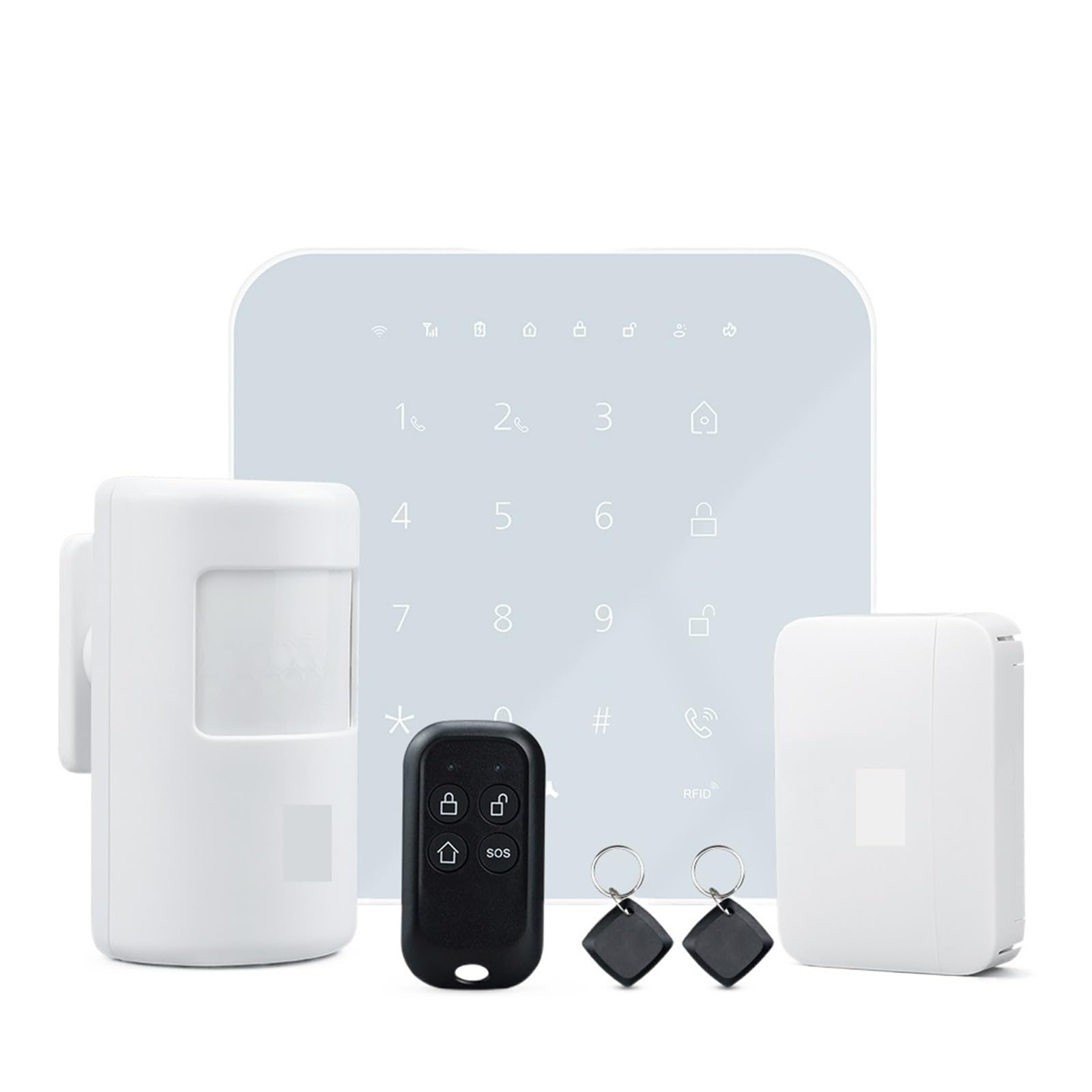 Sistema de Alarma para Casa, De Alarma Inteligente De Seguridad For El Hogar GSM 3G 4G Kit Opcional Antirrobo Aplicación Tuya Brazo De Control Desarmar Puede Funcionar,para el hogar(6 Piece Kit)