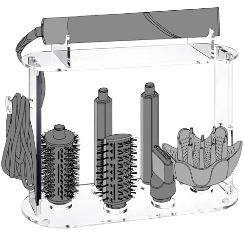 Beeveer Storage Holder Compatible with Shark Flexstyle HD430C Desktop Organizer for Storage Attachments Acrylic Hairdryer Holder with Cord Hanger for Accessories Curlers Brushes Diffuser