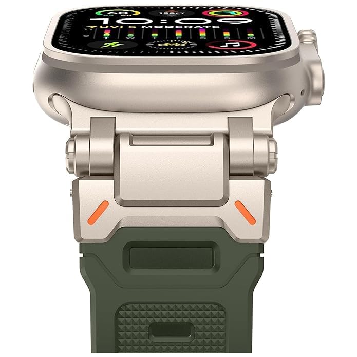 MOROFY Durable Armor Band Compatible With Apple watch ultra 2 49mm 45mm 44mm 42mm With Durable Metal Connector Band for iwatch Series Ultra2|Ultra|9|8|7|SE2|6|5|4|3|2|1 - Green (B0D6G947ND) Amazon Price History, Amazon Price Tracker