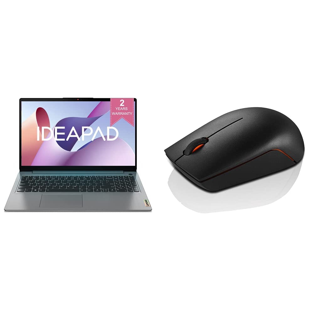 Lenovo IdeaPad Slim 3 Intel Core i5 11th Gen 15.6" (39.62cm) FHD Laptop & 300 Wireless Compact Mouse, 1000 DPI Optical Sensor, 2.4GHz Wireless Nano USB, 10m Range, 3-Button(Left,Right,Scroll)