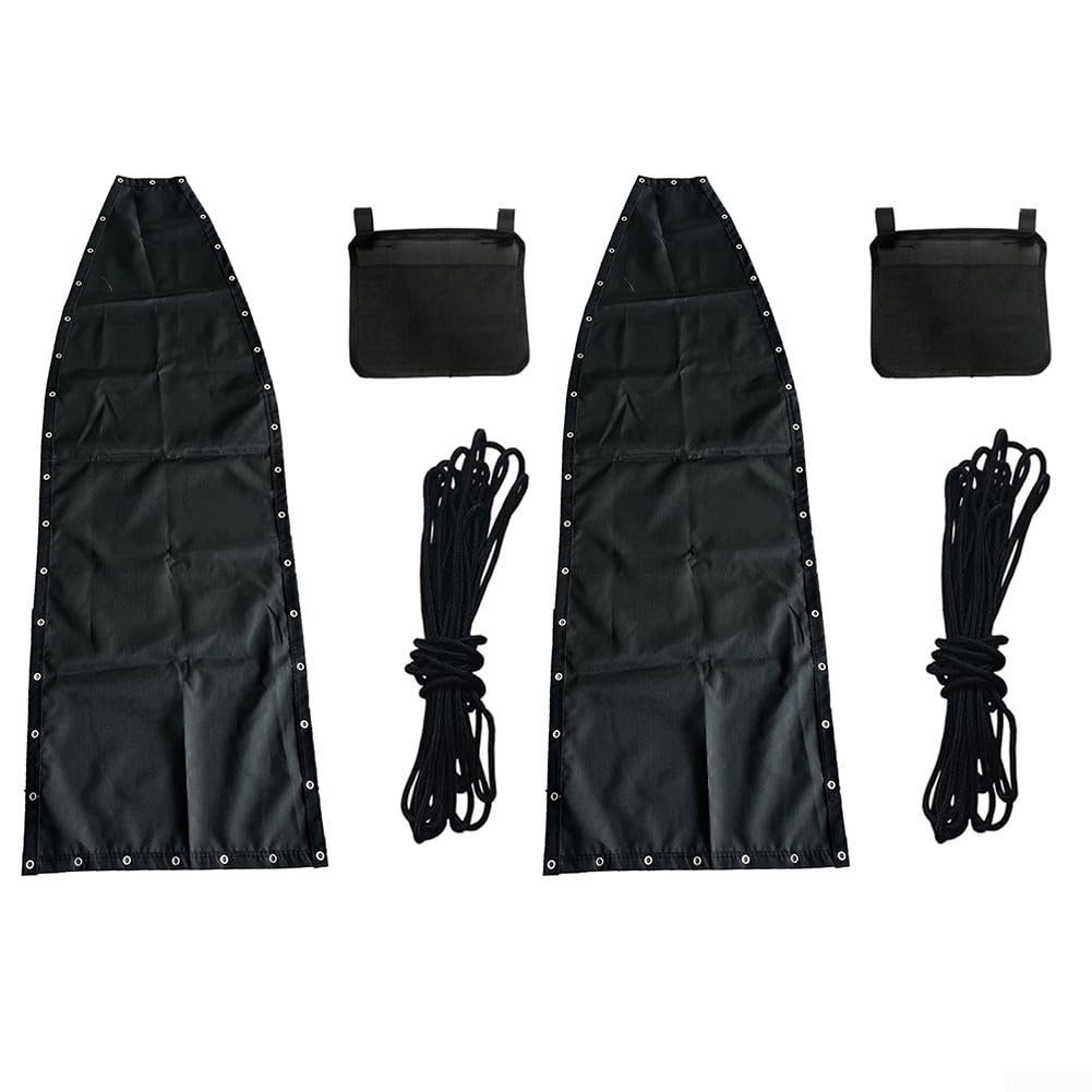 Chiffon de rechange pour balancelle suspendue, tissu de rechange noir pour balancelle suspendue en textilène, 64 x 197 x 23 cm (1 pièce avec poches)