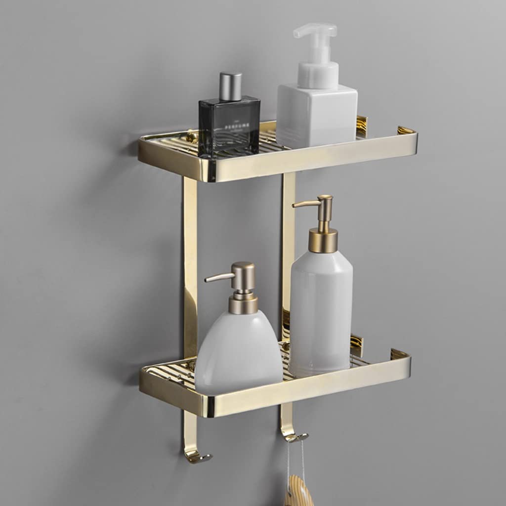 Estante de baño de cobre JCAKES, accesorio de pared dorado con toallero