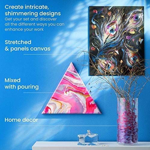 ARTEZA Metallic Acrylic Paint, Set of 8 Jewel Tones Colours in 120 ml Tubes, Rich Pigments, Non Fading, Non Toxic Paints for Artists & Hobby Painters, Art Supplies for Canvas Painting & Crafts