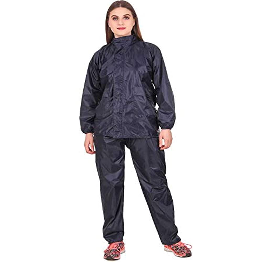 devil Girl's Waterproof Raincoat, Super Soft Durable Bikers Rain Jacket and Pant with Adjustable Hood (Black)-picture-46