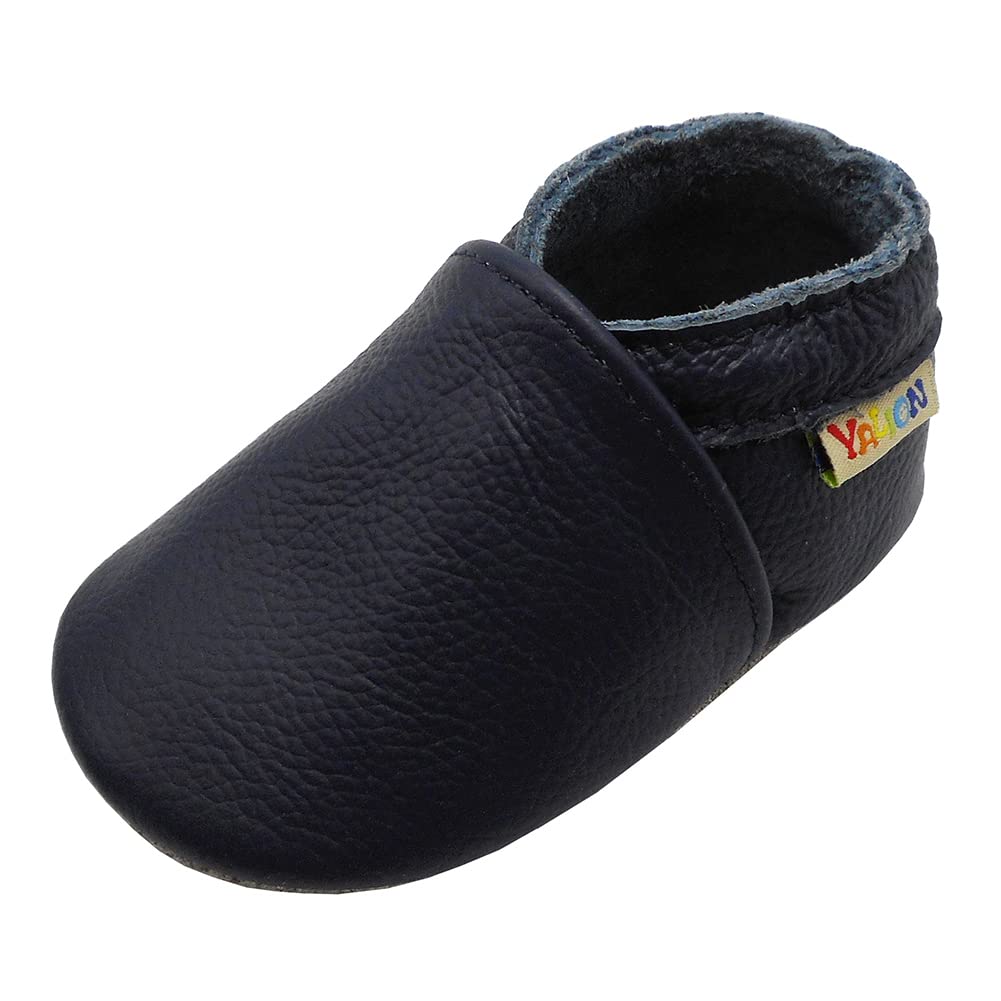YALION Baby Shoes Soft Sole First Walking Crib Shoes, Slip-on Baby Boys Girls Slippers for Infant Toddlers, Non-Slip Leather Baby Moccasins — view 18