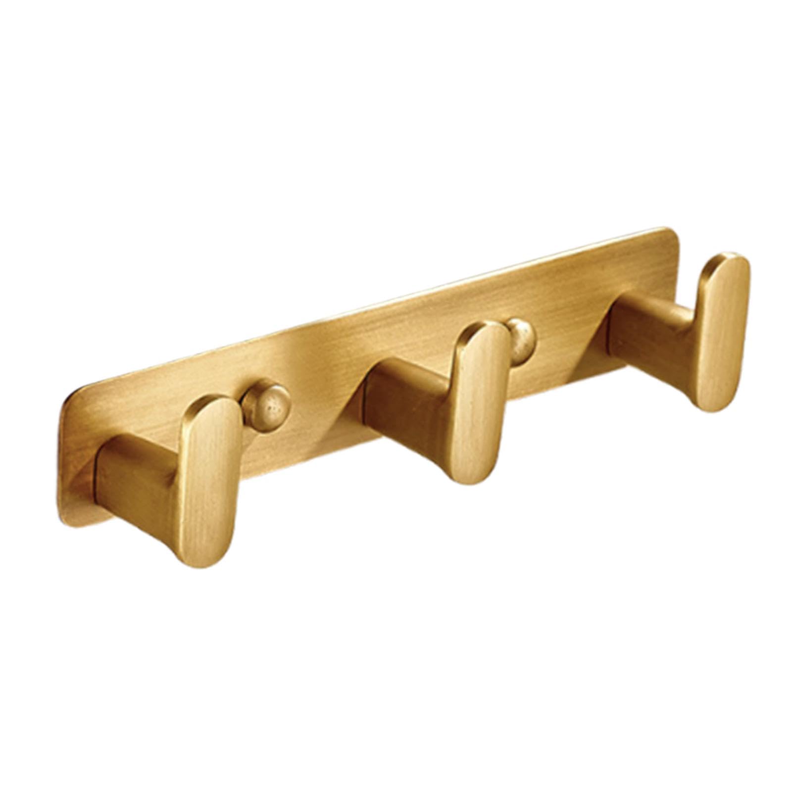 Appendiabiti da Parete Ganciera per Cappelli Portasciugamani da Muro Supporto per Borse E Chiavi Struttura Salvaspazio in Ottone Adatto per Ingresso, 3 Ganci