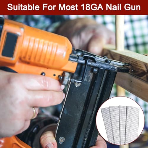 image for DEWBIN 18 Gauge Brad Nails, 1000 Counts 1-inch 18 GA Brad Nails, Galva