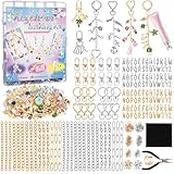 Zefy 552Pcs Charms Lip Gloss Keychain Making Kit, Gold Silver Bag Charm Kit, Including 214 Charms 24 Key Chain Clips with Organizer Box, DIY Craft Supplies for Jewelry Making and Gifts