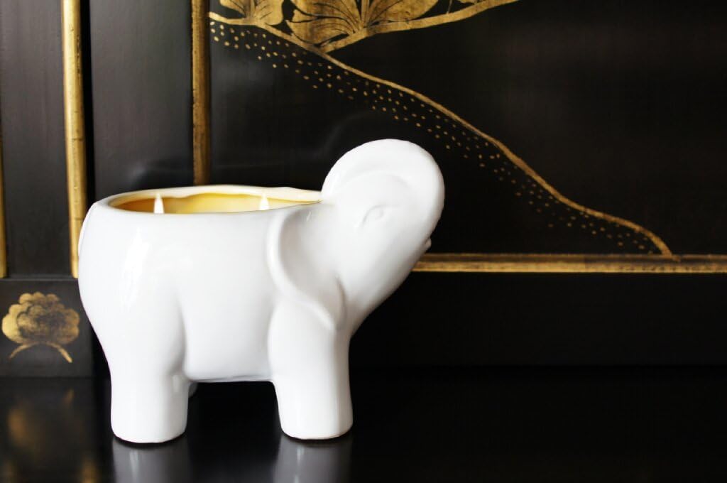Luxury Elephant Scented Candle – Large 28oz Jar with Soy Wax Blend & 2 Cotton Wicks – Long Burn Time 180–240 Hours – Fall Candles, Fall Scented Candles, Soy Candle for Home & Holiday Décor (Black)