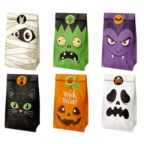 24 Pack Halloween Treat Bags With Sealing Stickers, Halloween Party Favor - image 1