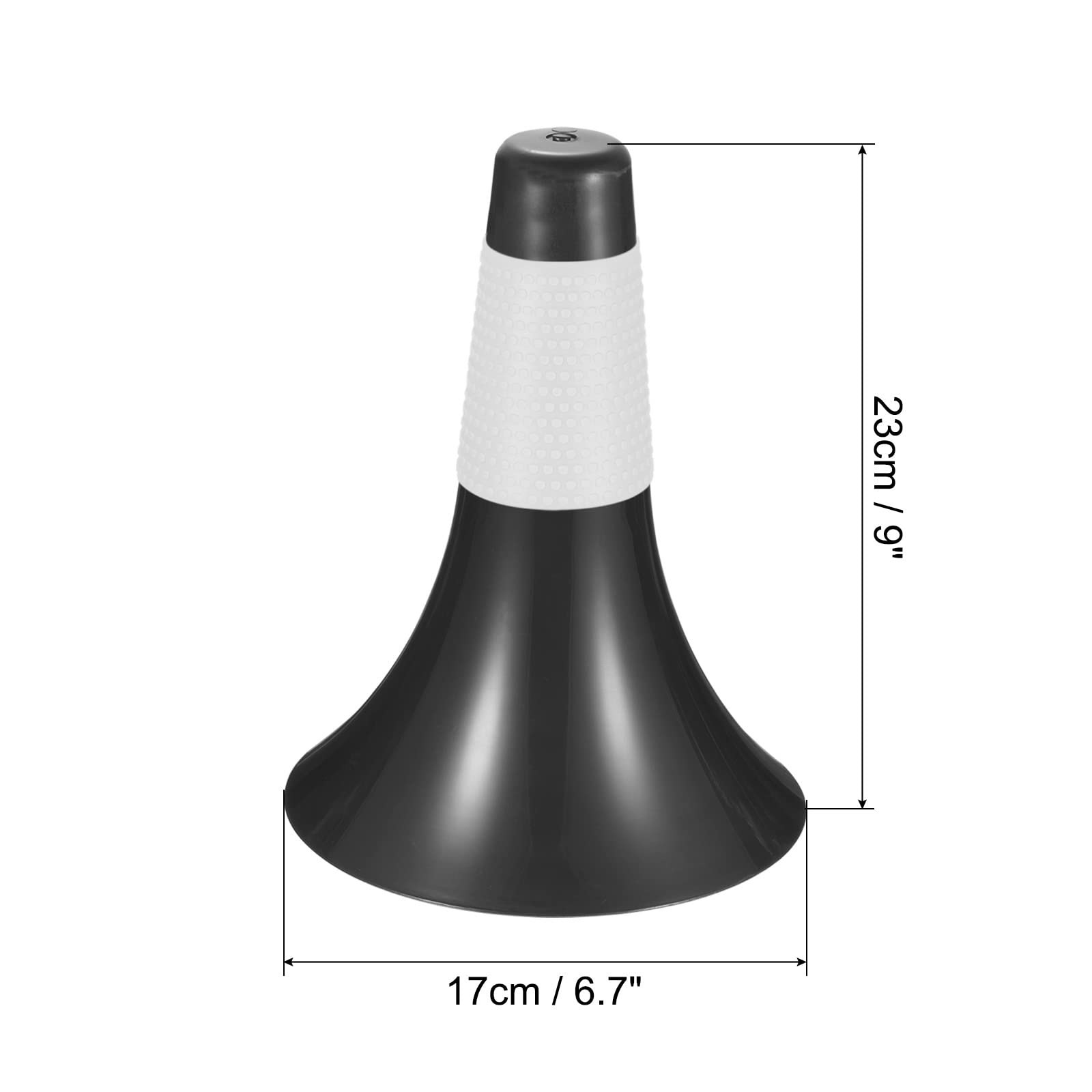 PATIKIL 7"x9" Deporte Conos, 4 Paquete Agilidad Entrenamiento Pelota Obstáculo Equipo con Goma Cubierta para Fútbol, Negro Blanco