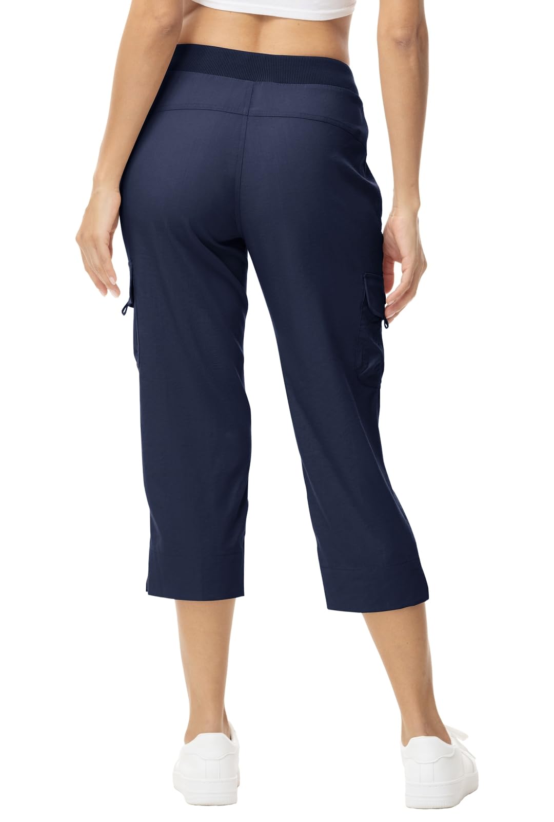 Rdruko Caprihose Damen Wanderhose 3/4 Hose Sommer Cargohose Leicht Sommerhose Schnelltrocken Jogginghose Freizeithose mit Taschen für Reisen Wandern Outdoor Sport