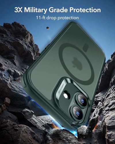 Image of ESR for iPhone 17 Case, Camera Control Cover, Compatible with MagSafe, Shockproof Military-Grade Protection, Magnetic Phone Case for iPhone 17, Classic Hybrid Case, Frosted Green
